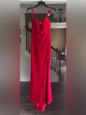 Elegant Red Strapless Prom Dress